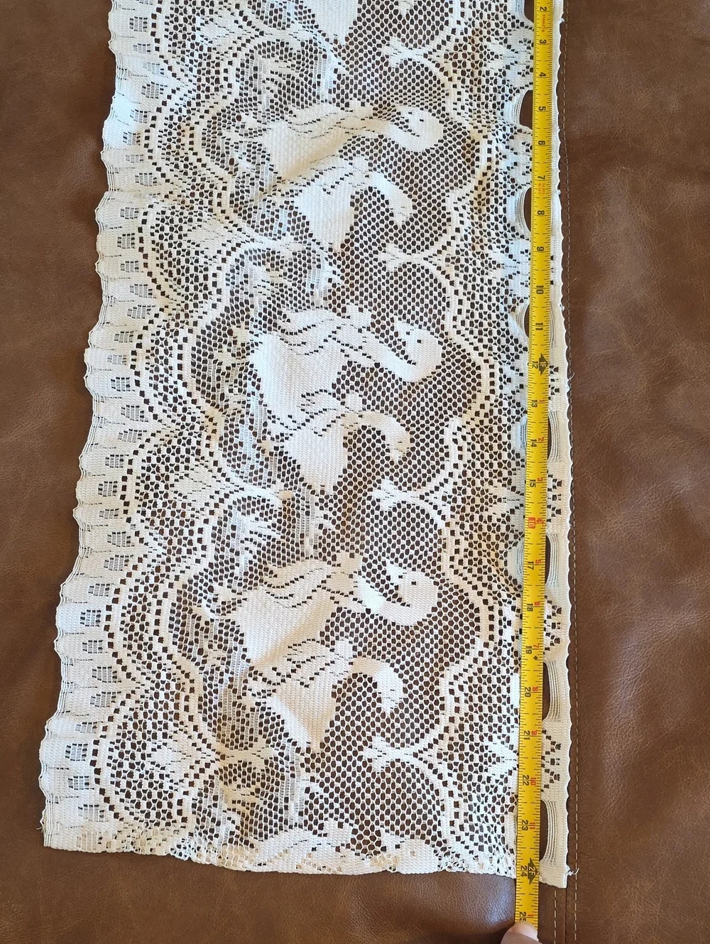 Vintage Cream Lace Geese Curtain Valance Window Treatment 24